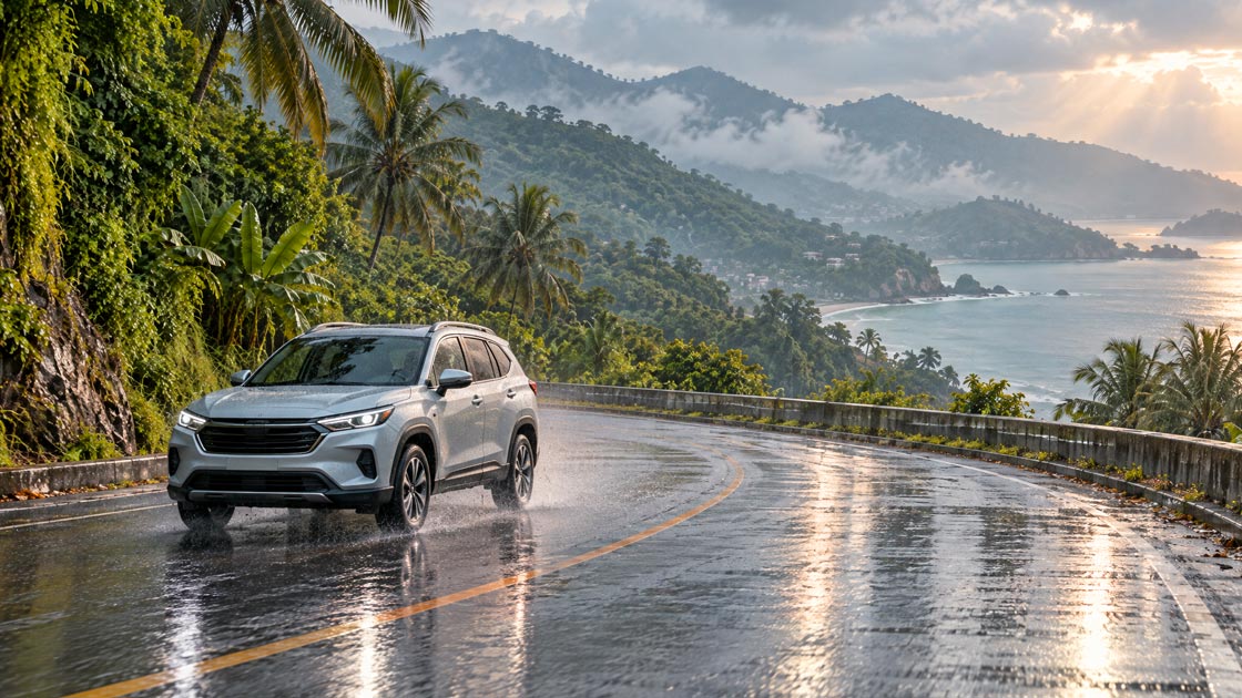 Driving in Phuket in the rainy season